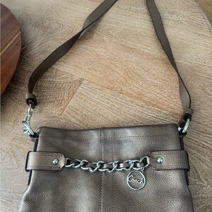 Coach Bronze/Brown Crossbody Bag with Chain Detail